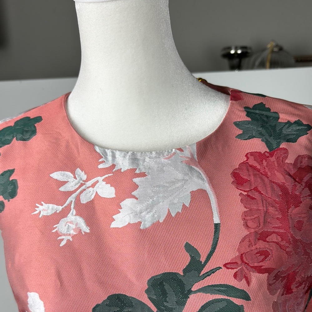 MESTIZA Floral Sleeveless Mini Dress Pink and Green Sz 8 NWT Elegant - Picture 4 of 13